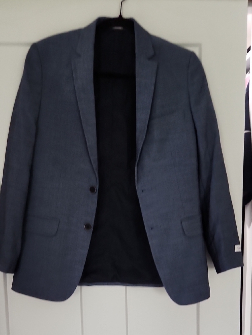 Calvin Klein Men's Slate Blue Single-Breasted Blazer